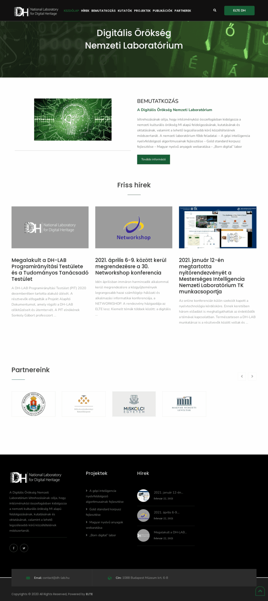 DH-LAB.HU Weboldal fejlesztés