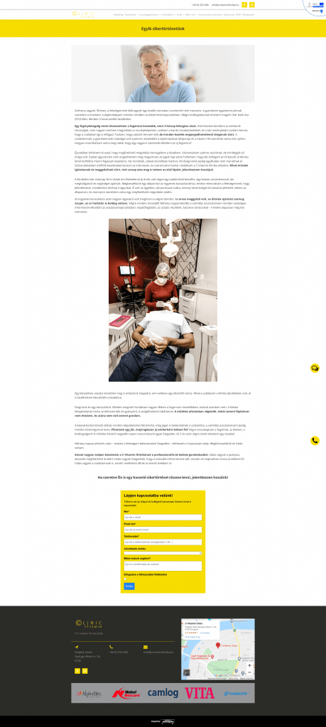 Cvitamin Klinika weboldal fejlesztés