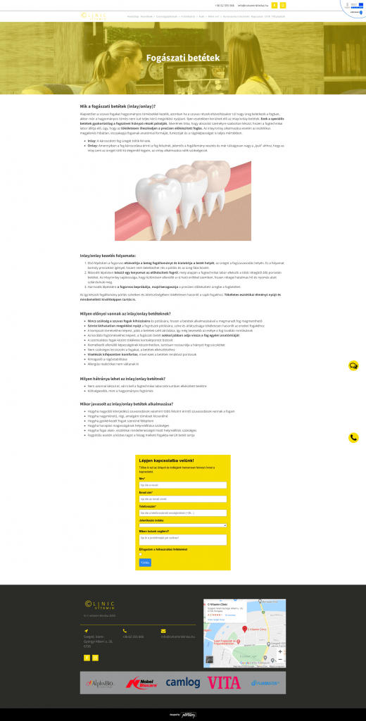 Cvitamin Klinika weboldal fejlesztés