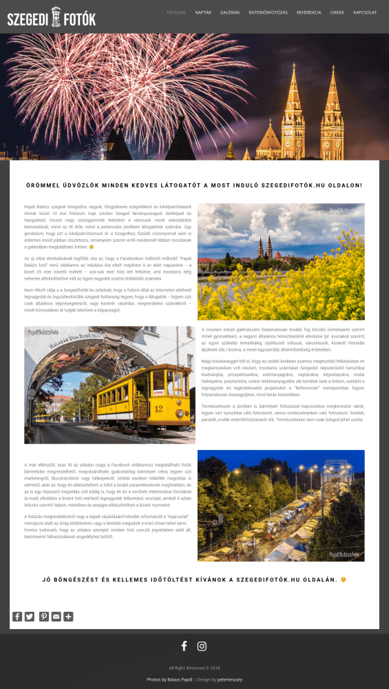 Szegedifotók Re-Design és weboldal fejlesztés