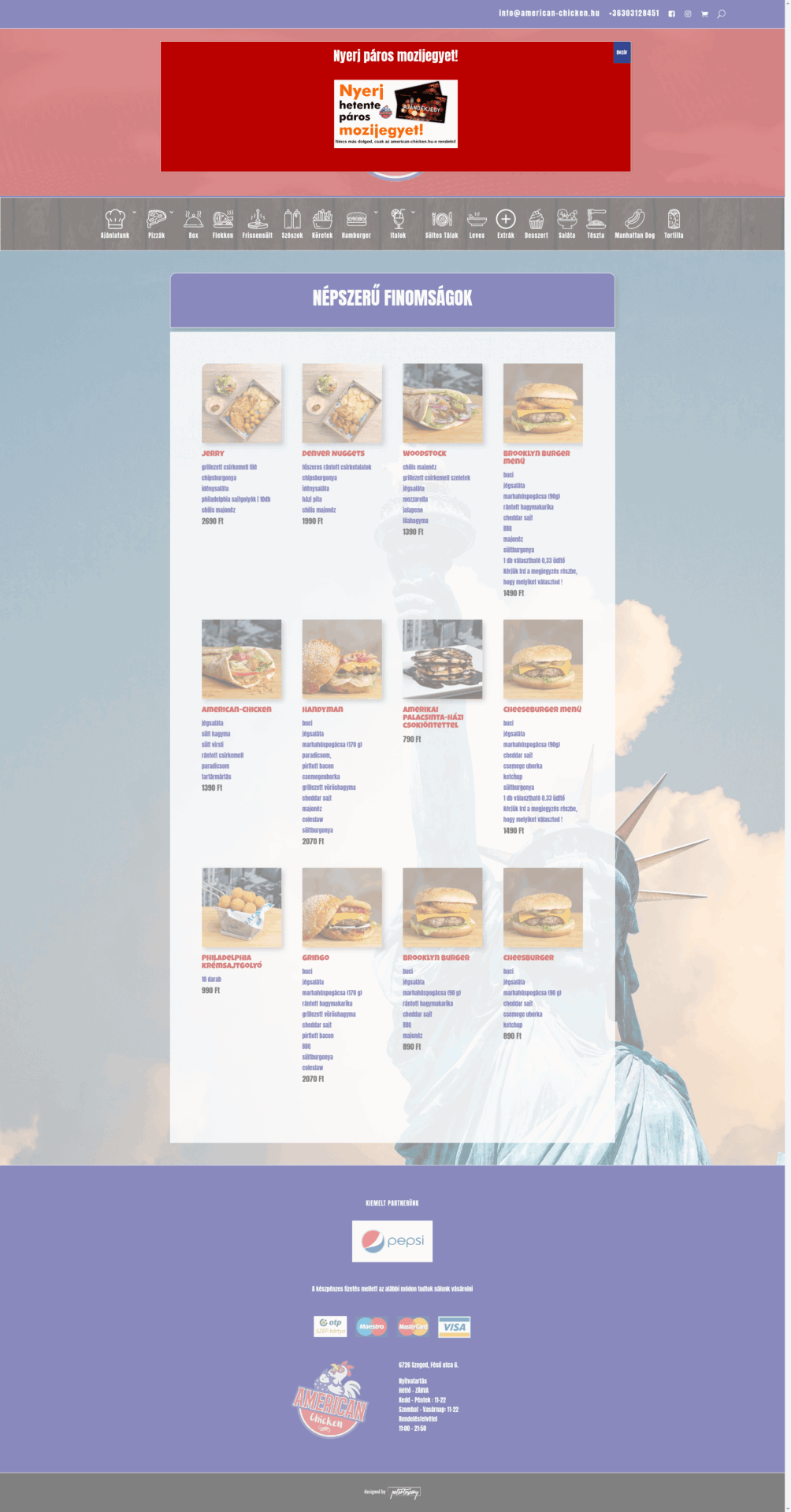 American Chicken webshop re-design