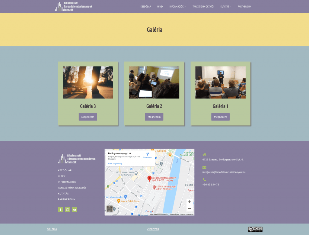 Alkalmazott Tarsadalomtudomanyok Tanszekweboldal fejlesztés