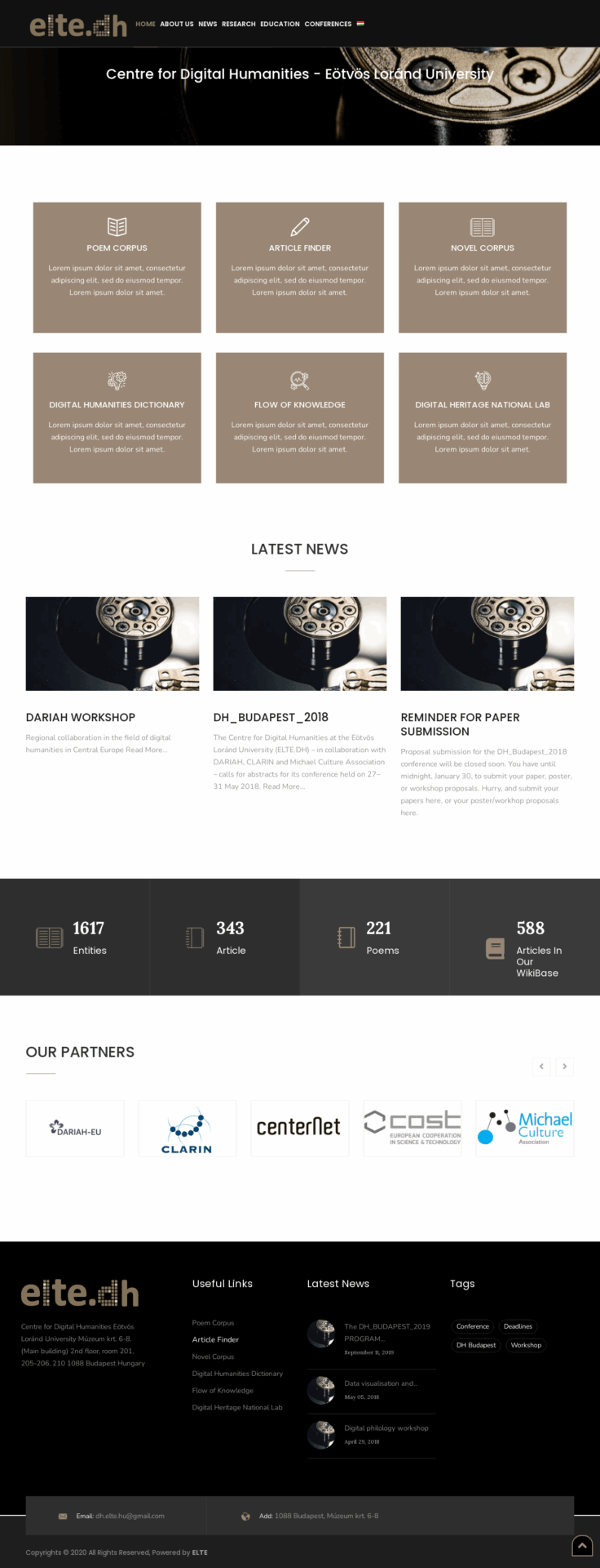 ELTE-DH.HU Weboldal Fejlesztés