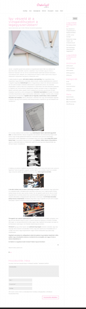 nekedvaló blog fejlesztése