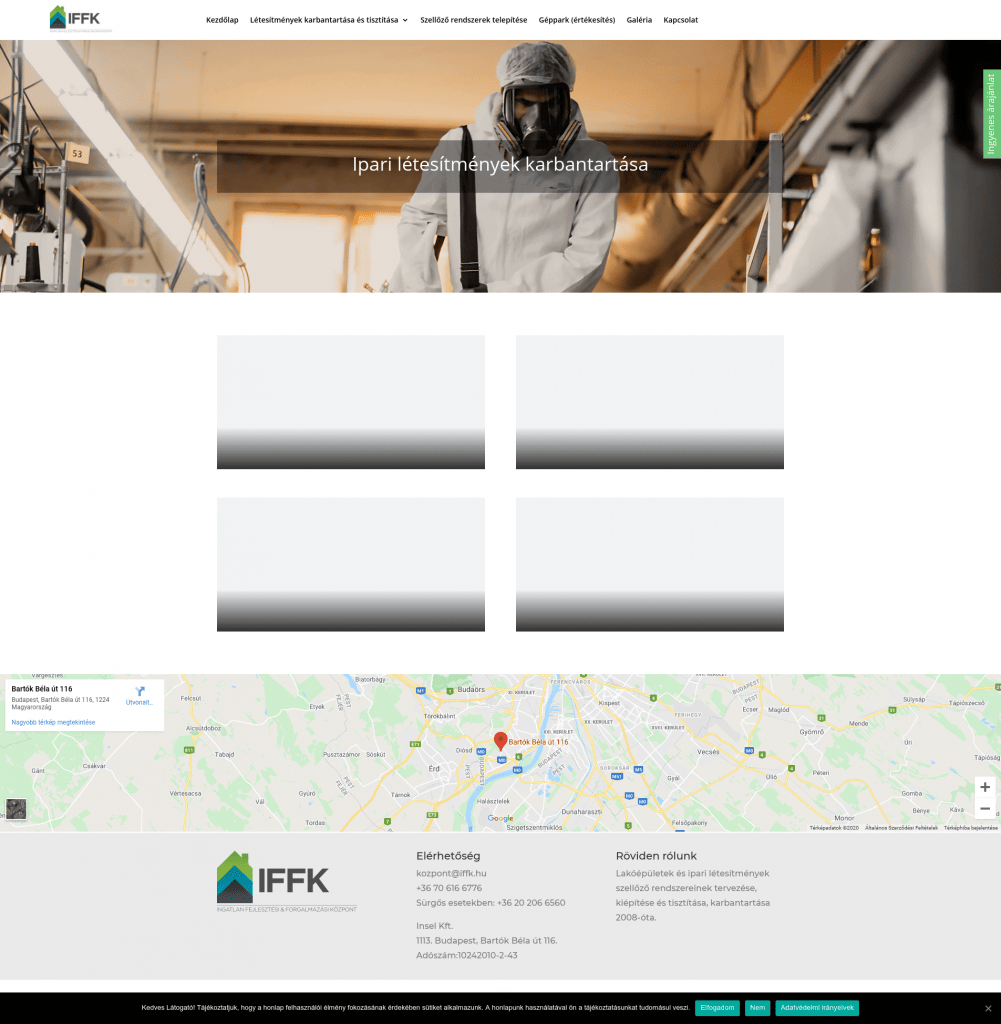 IFFK weboldal fejlesztés