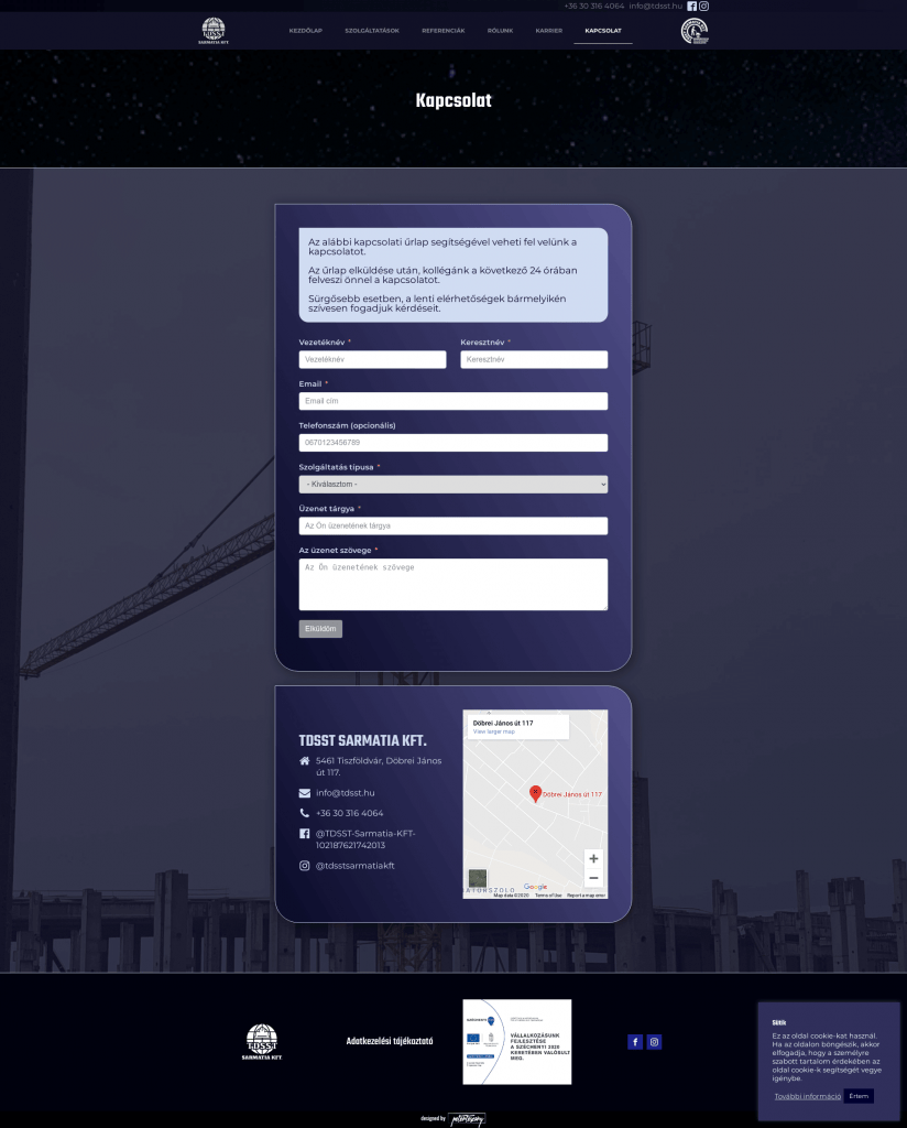 TDSST Weboldal fejlesztés