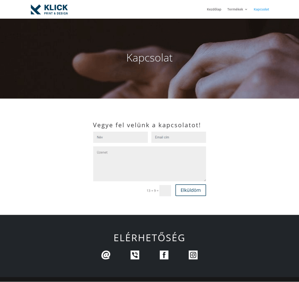 KlickPrint weboldal fejlesztés