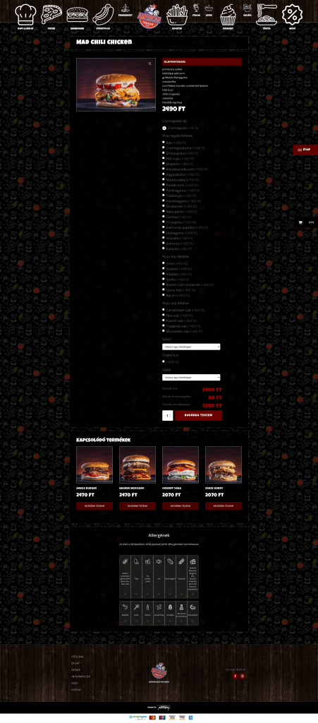 American-Chicken-Pizza-and-Streetfood weboldal fejlesztés