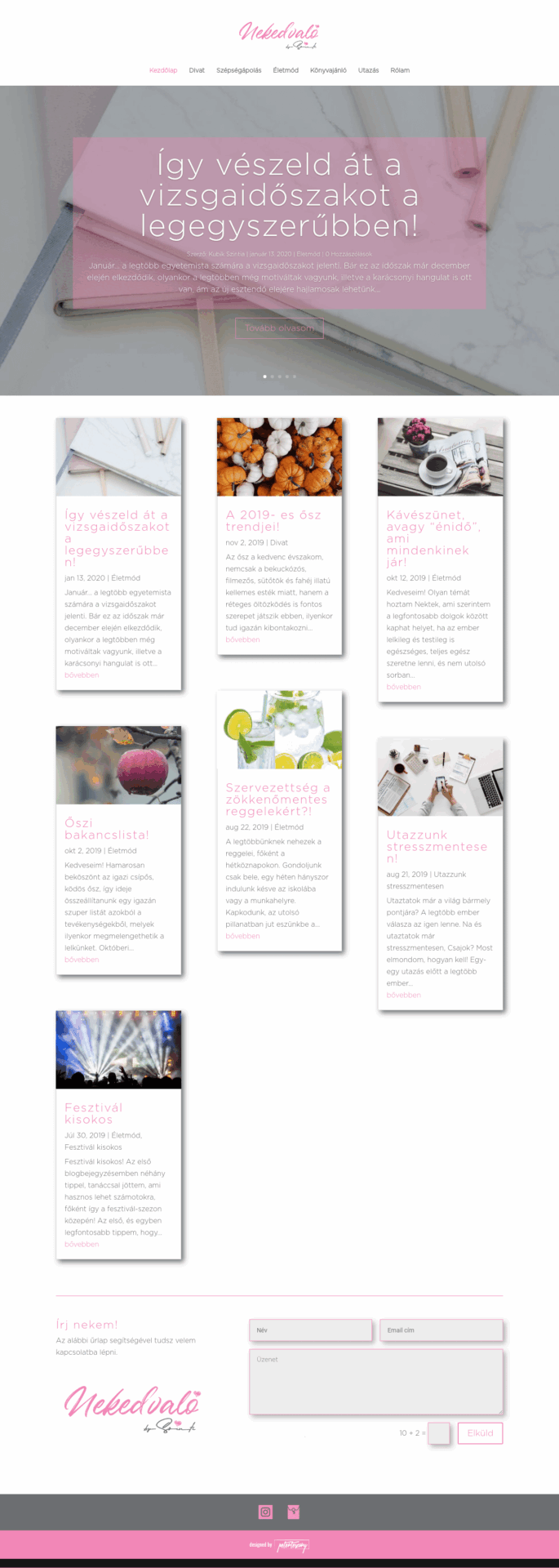 Eznekedvalo.hu weboldal fejlesztés