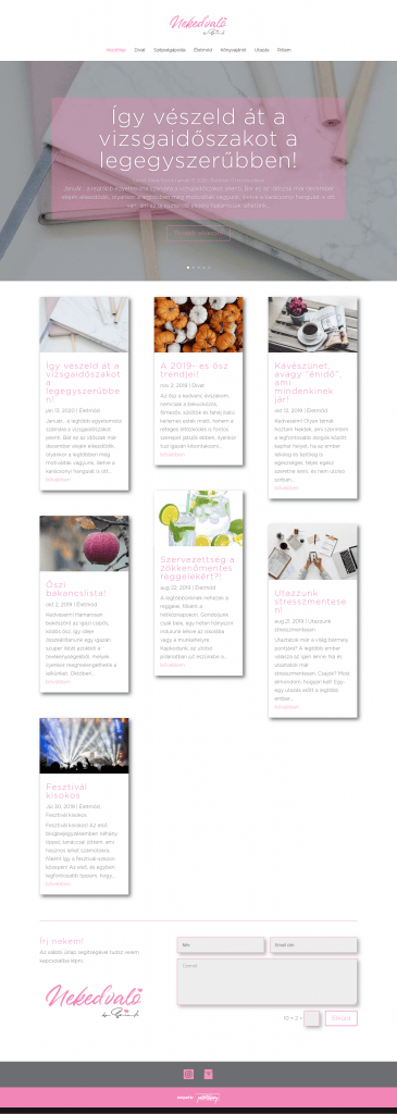 nekedvaló blog fejlesztése