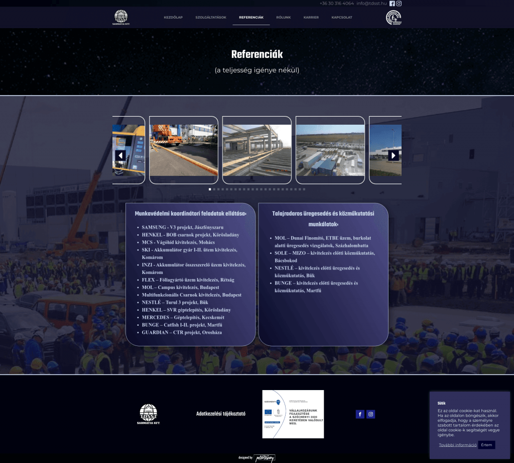 TDSST Weboldal fejlesztés