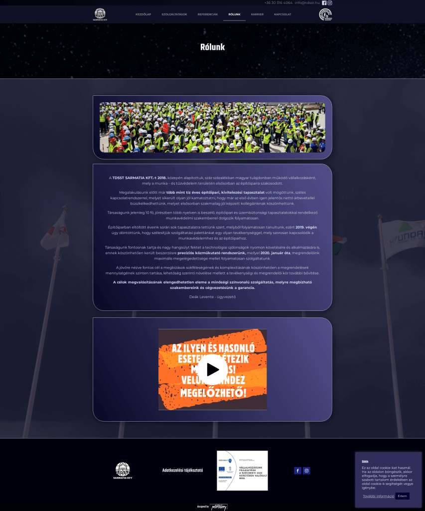 TDSST Weboldal fejlesztés