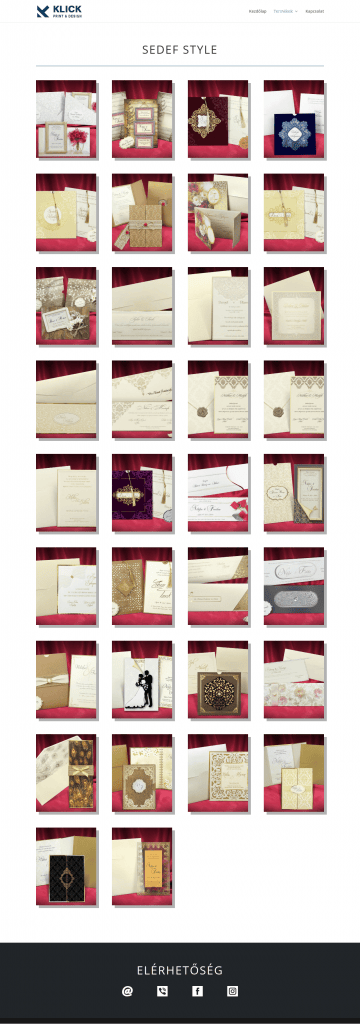 KlickPrint weboldal fejlesztés