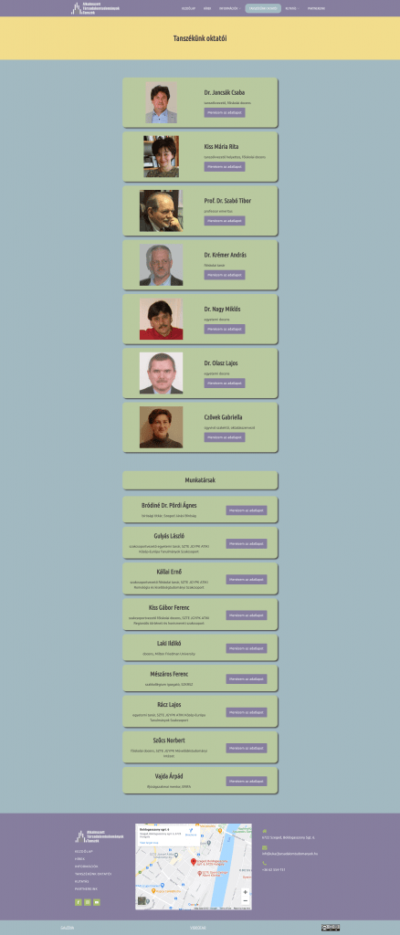 Alkalmazott Tarsadalomtudomanyok Tanszekweboldal fejlesztés