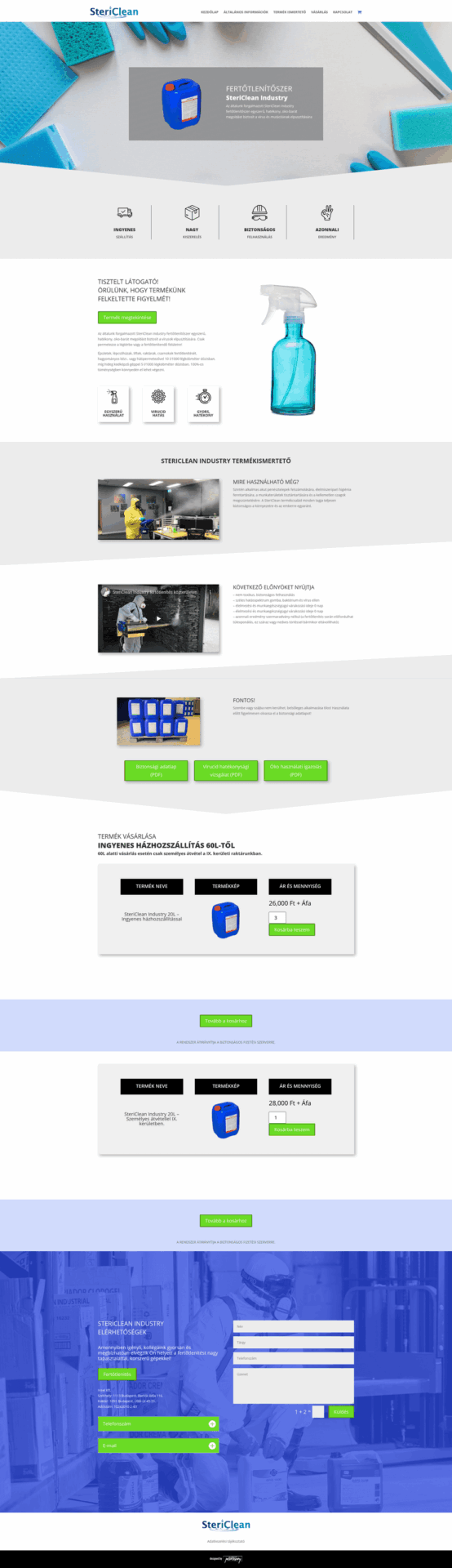 Az afertotlenito.hu webshop fejlesztés