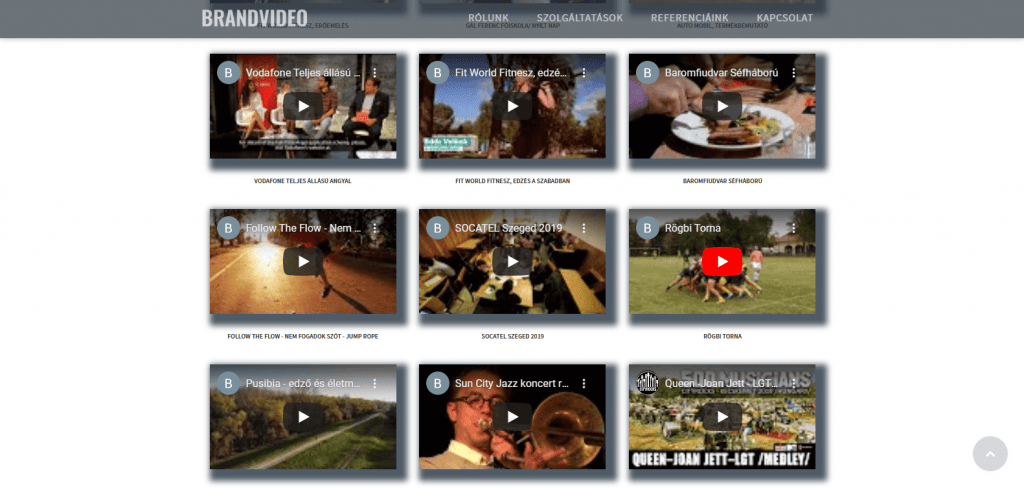 Brandvideo weboldal fejlesztés