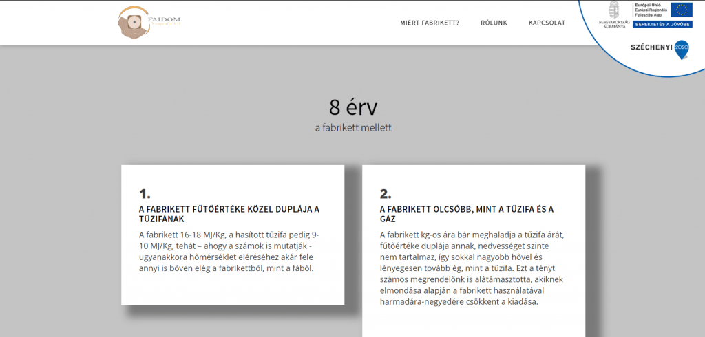 Faidom weboldal fejlesztés