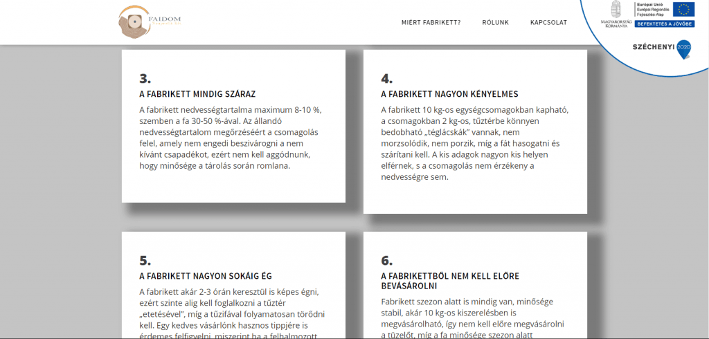 Faidom weboldal fejlesztés