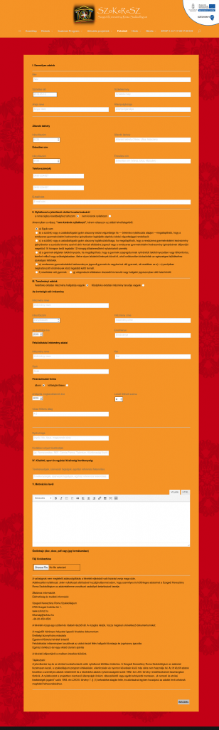 SZKRSZ Weboldal fejlesztés