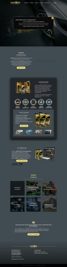 German Gold Hungary webshop fejlesztés