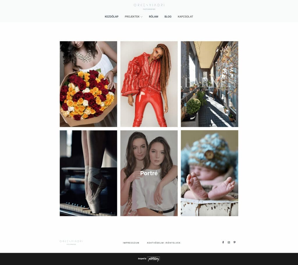 Örkényi Adri weboldal fejlesztés