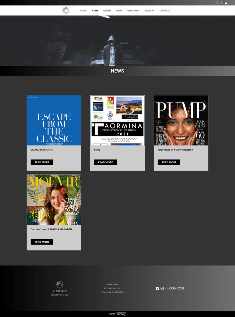 Jelena Kepic weboldal fejlesztés