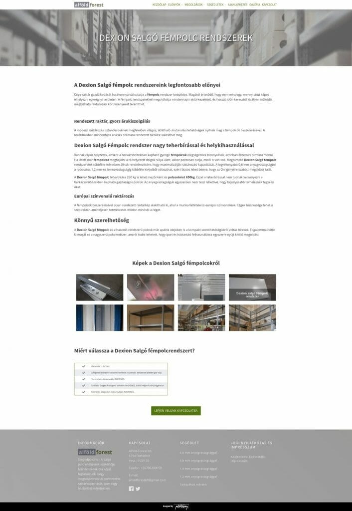 szegedpolc.hu weboldal fejlesztés