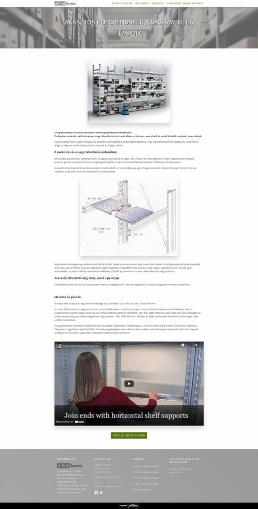 szegedpolc.hu weboldal fejlesztés