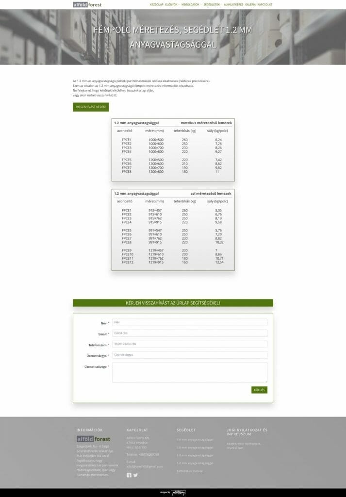 szegedpolc.hu weboldal fejlesztés