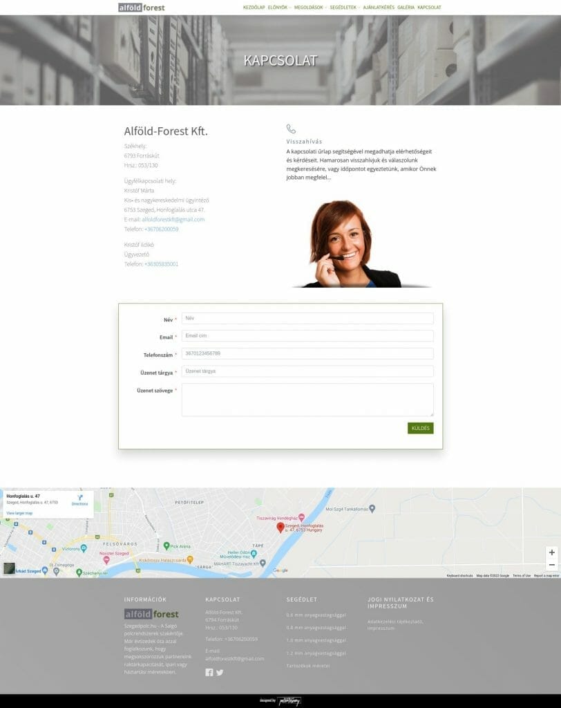 szegedpolc.hu weboldal fejlesztés