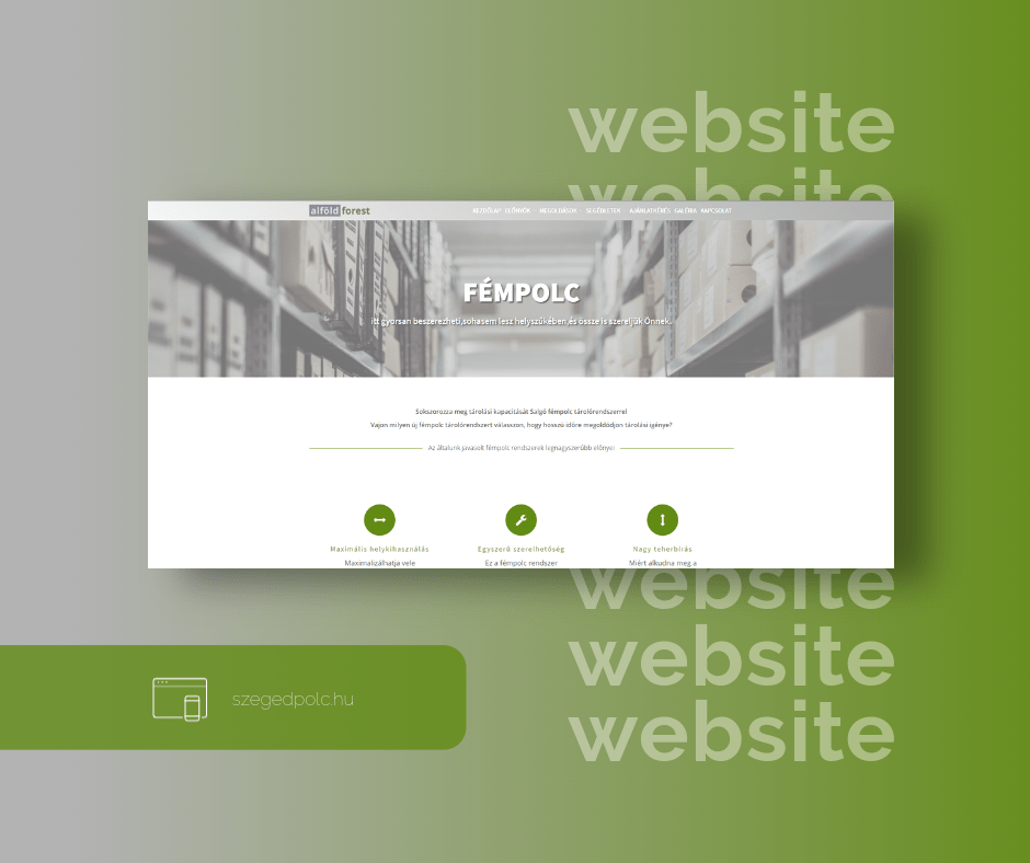 A szegedpolc.hu weboldal fejlesztés