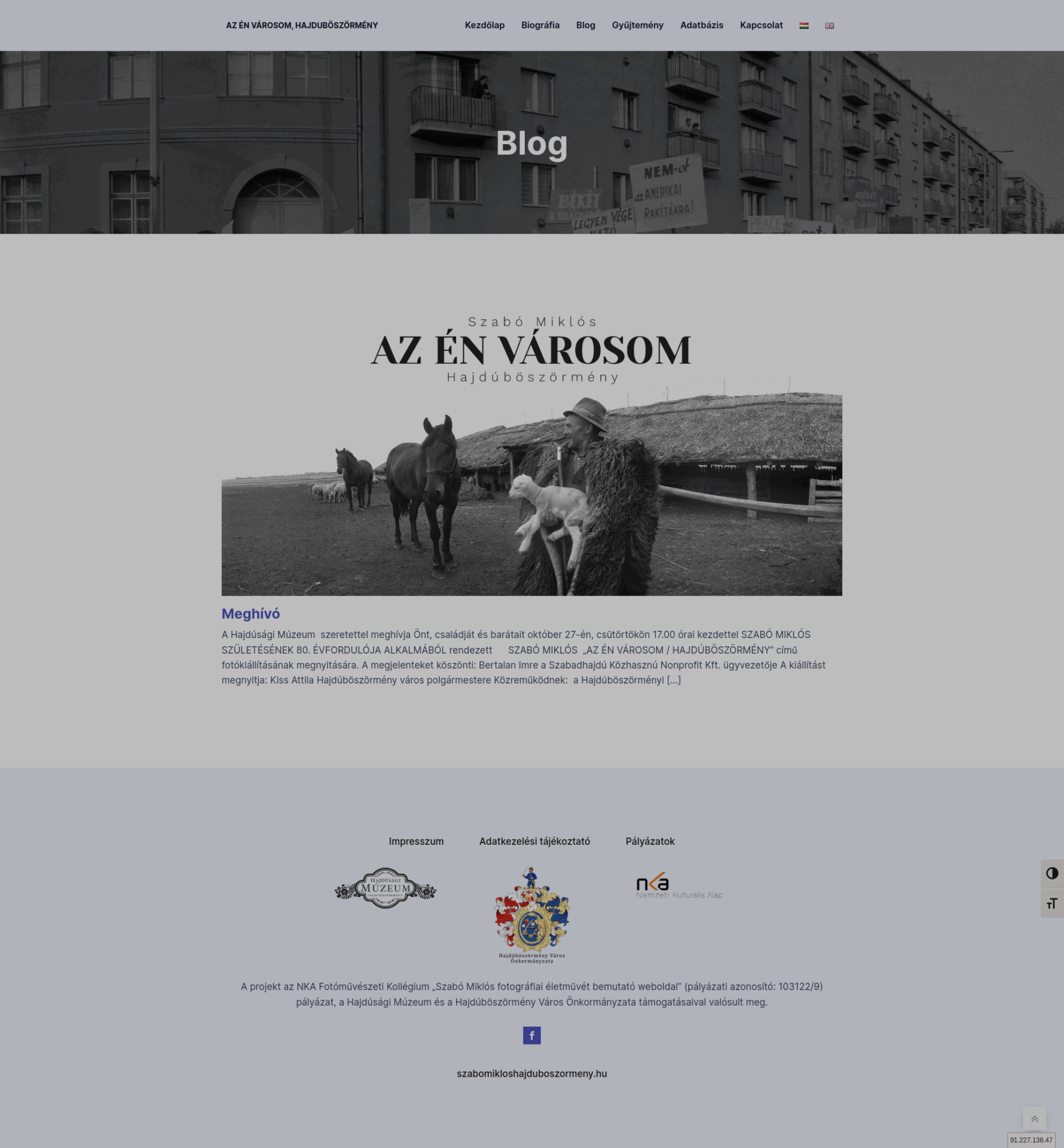 Szabó Miklós fotográfus weboldalának fejlesztése