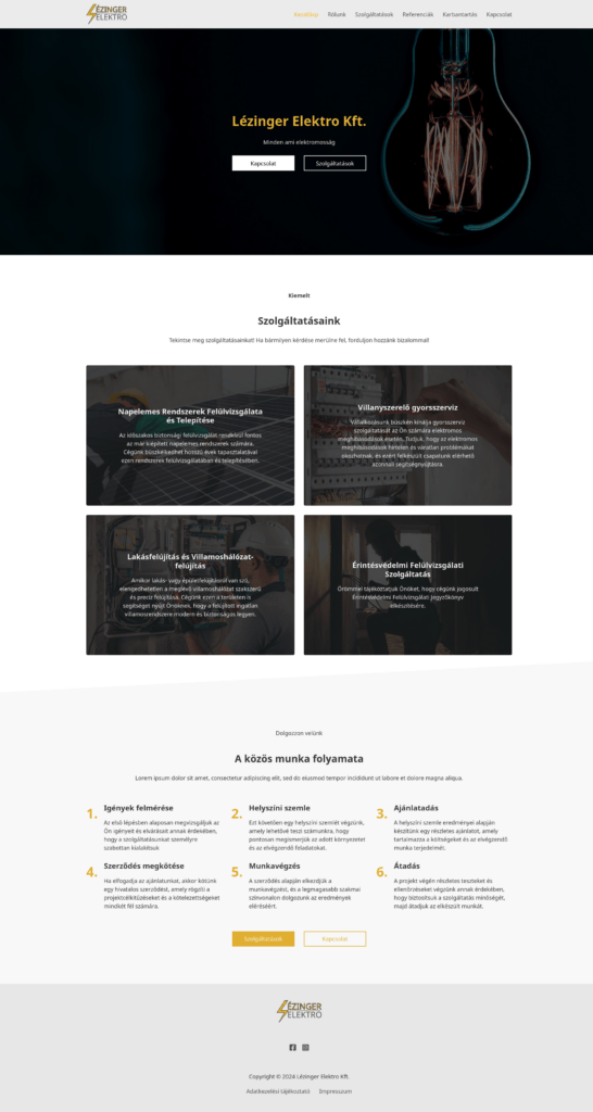 Lézinger Elektro Kft. - Weboldal fejlesztés